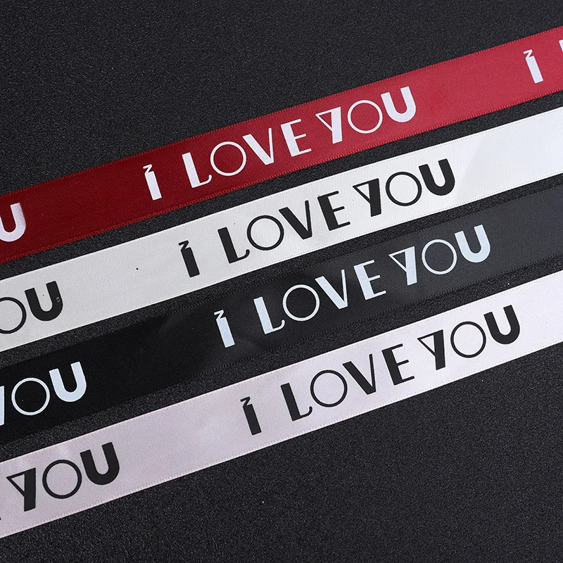 Ко Дню Святого Валентина 520 я loveyou свадебный подарок торт деревообрабатывающее кантовальное Цветочные украшения лента 2 5 см Английский печати