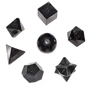 Wholesale Beautiful Black Tourmaline Healing 7 Pieces sacred Geometry Set Buy From Online Orgone Export