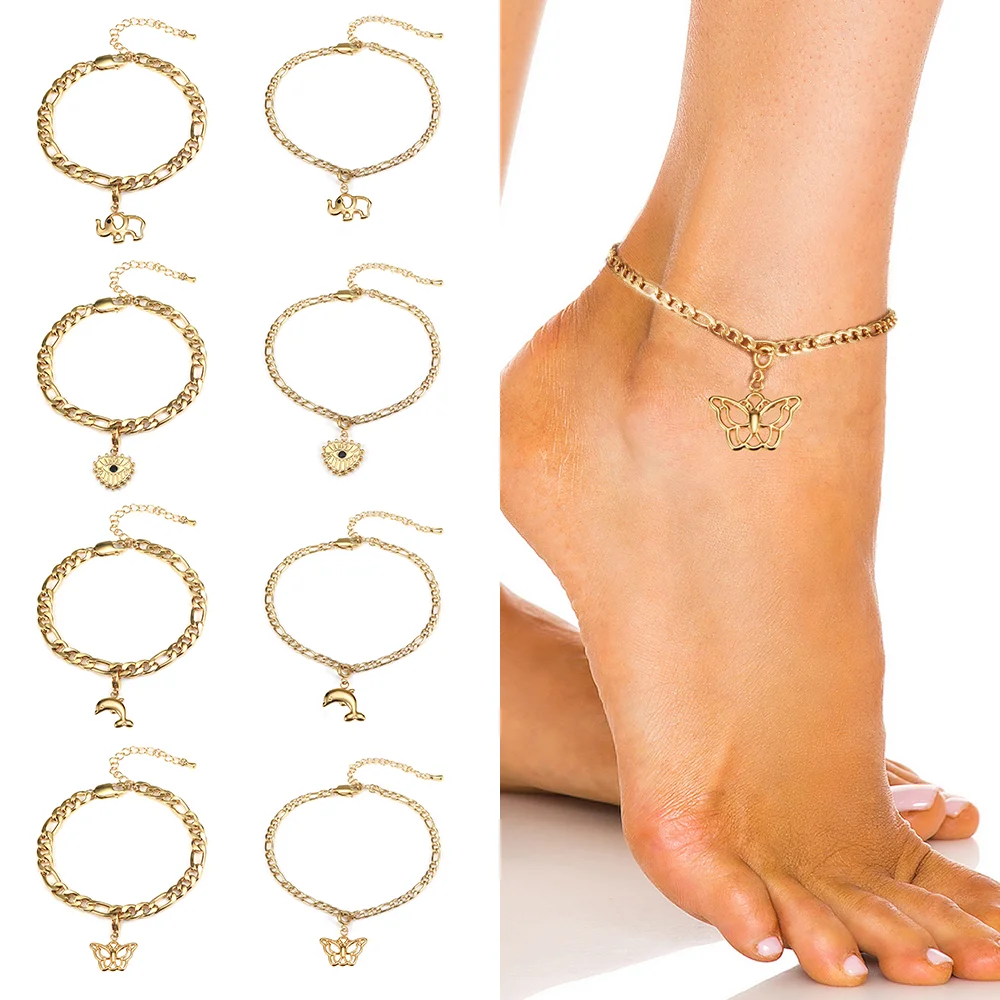 Danhjin Ankle Bracelets for Women Stainless Steel Anklets Love Heart Charm Ankle  Bracelet Anklet Ankle Bracelet Foot Chain Accessories Foot Jewelry for  Women and Girls - Summer Savings Clearance - Walmart.com