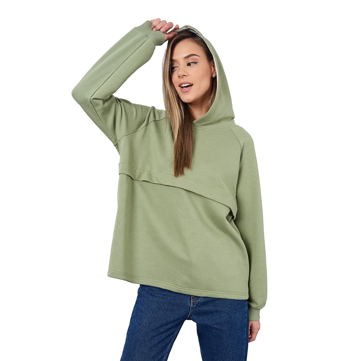 Oversize Pocketless Hoodie for Pregnant Women Maternity Clothes for All Seasons