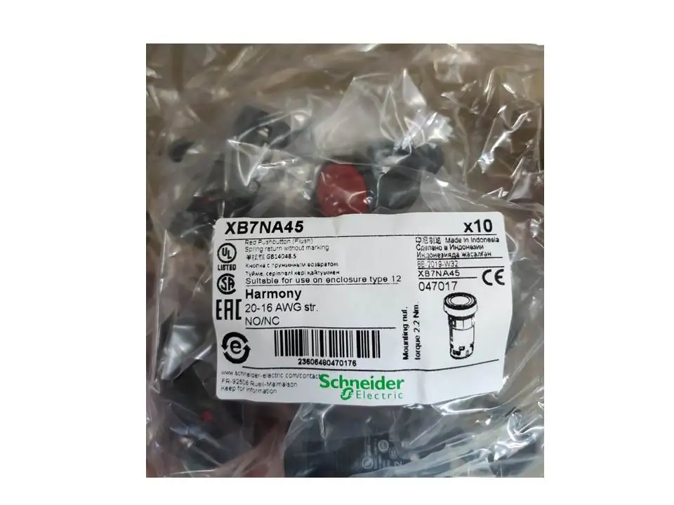 Schneider Harmony XB7 Monolithic push button 1NO 1NC IP65 22mm plastic Push Button spring return