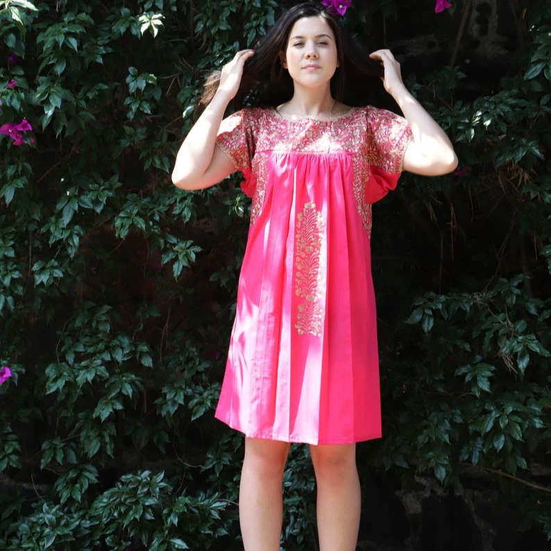 Black Embroidered Mexican Dresses 