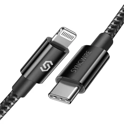 Syncwire покрыт 1m/2m USB кабель с нейлоновой оплеткой кабель-Переходник USB C на кабель Lightning для iPhone