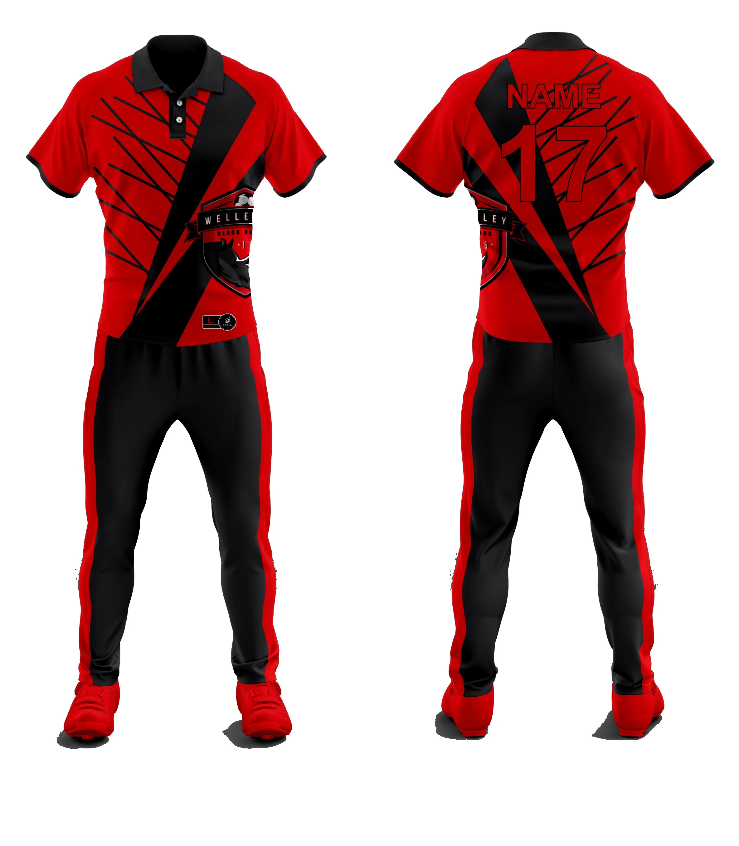 Cricket Jersey Design Red and Black