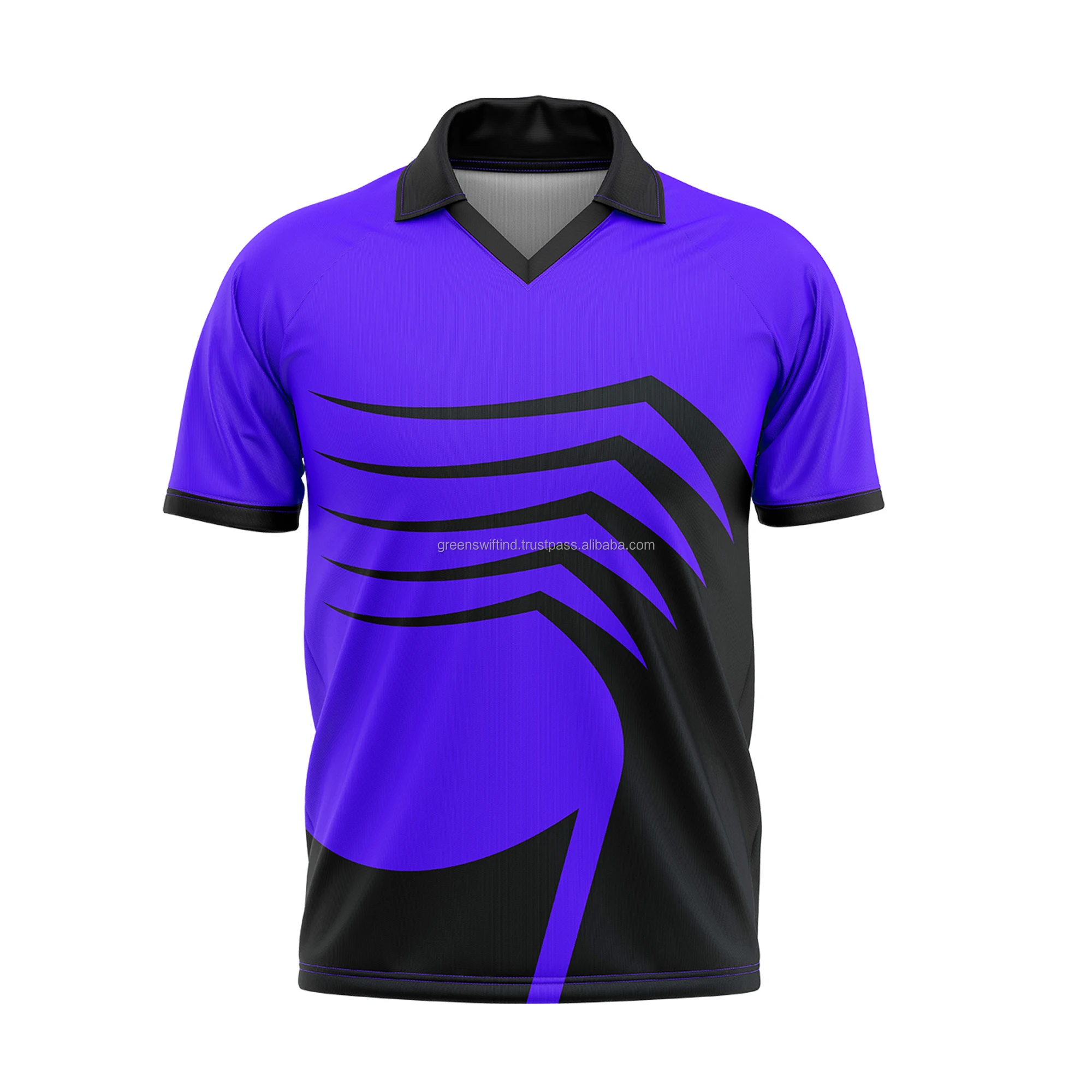 Cricket jersey black with purple and blue