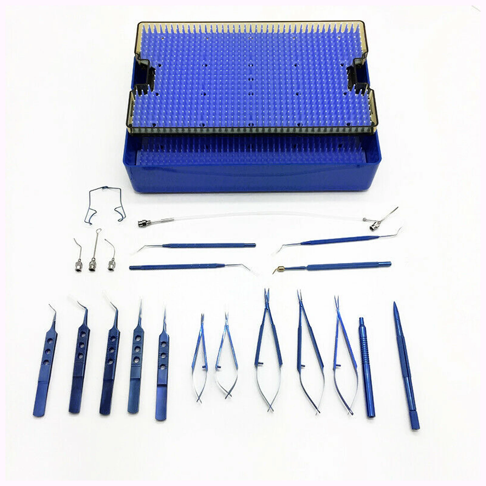 Titanium Cataract Set Eye Ophthalmic Tools 21PCS with Box Sterilization Tray