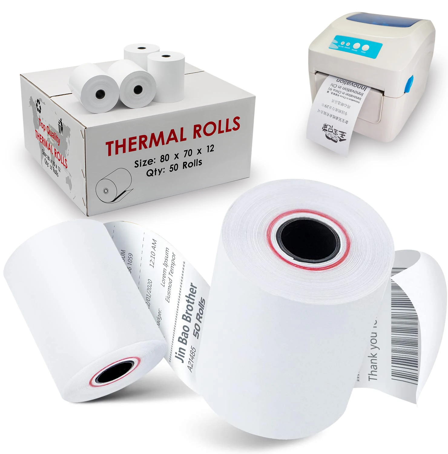 Best Factory Price Atm 80 X 180 Mm 3 1/8 X 850' Thermal Paper Roll 80mm ...