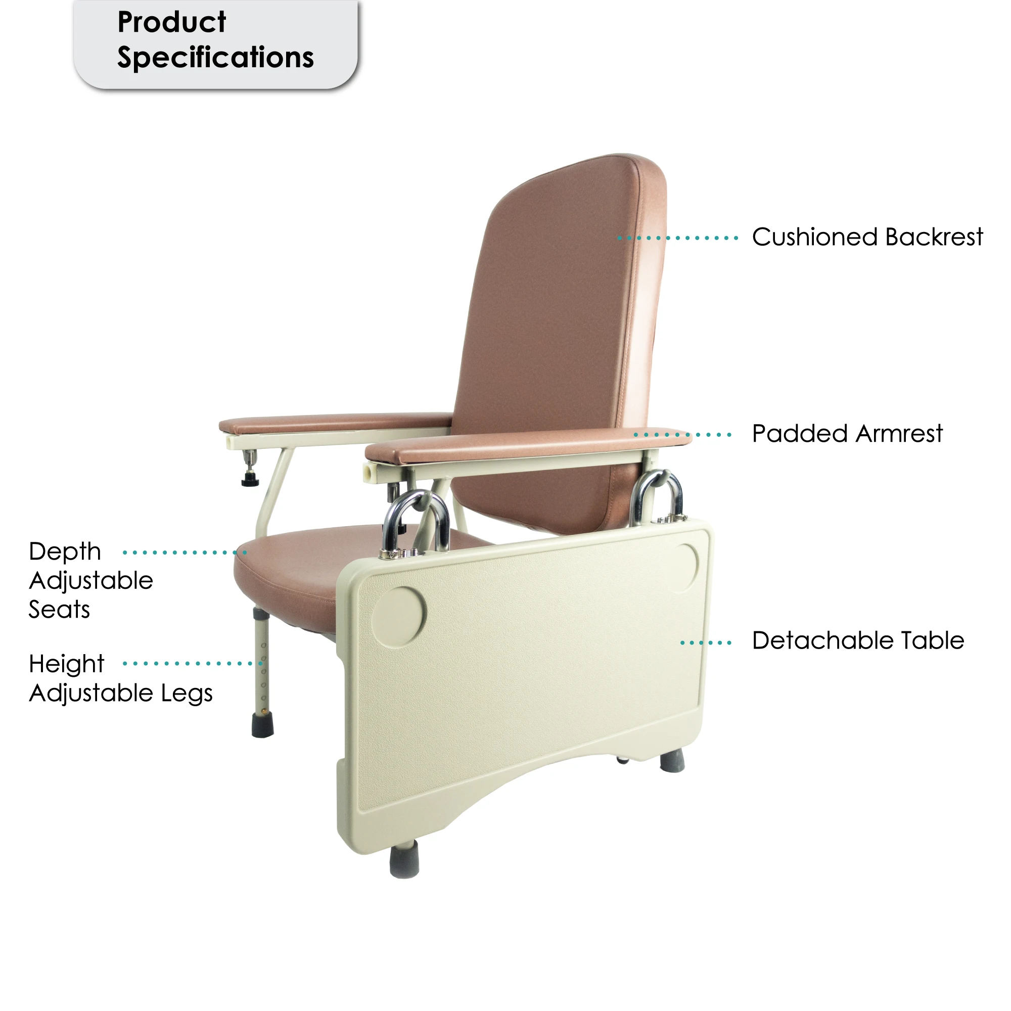 Bion Geriatric Chair Manual Adjustable Height Lite Chair For Elderly