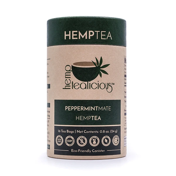 Hemptealicious Peppermint Mate Hemp Leaf Tea.