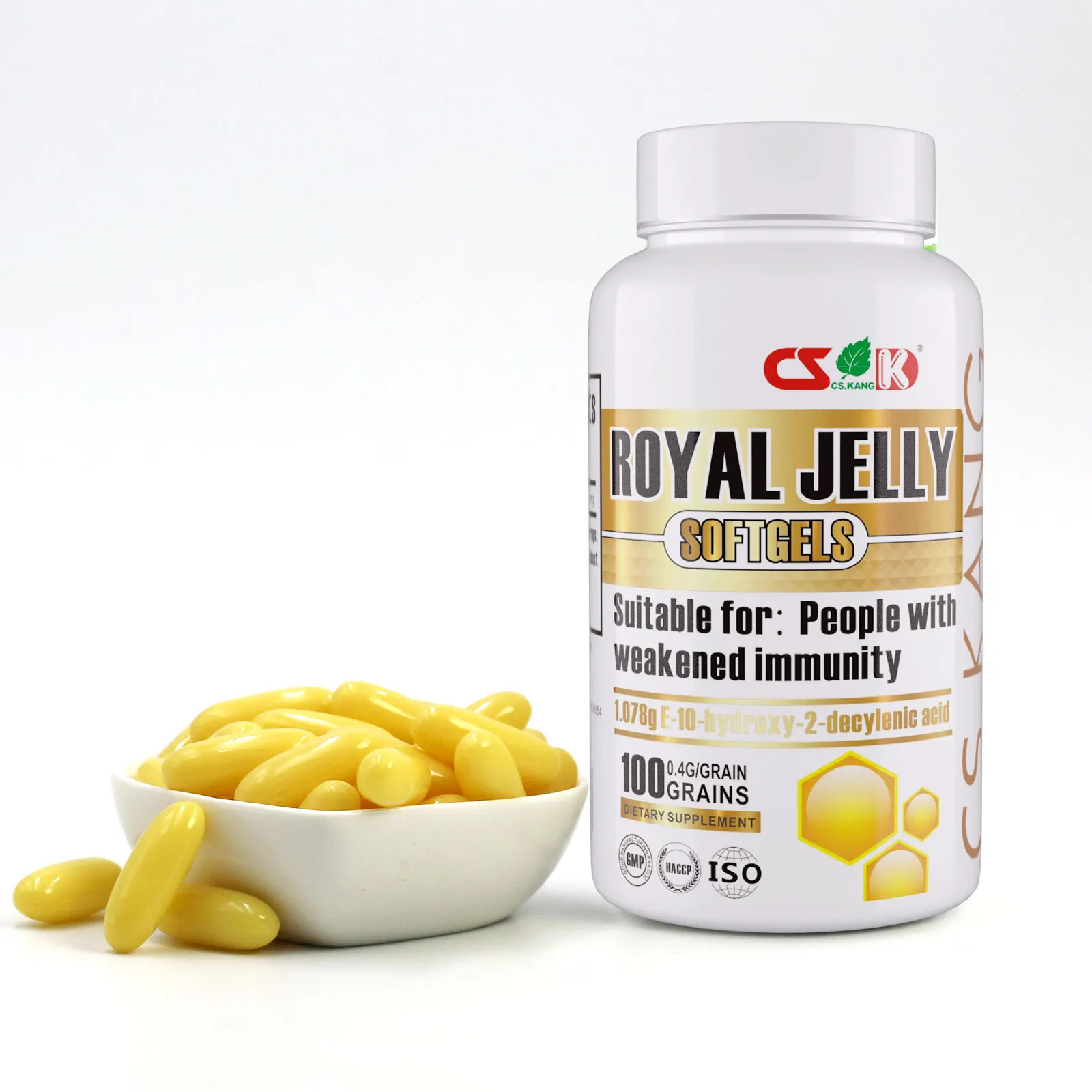 Оптовая продажа, лечебная добавка, чистый натуральный органический свежий медовый софтгель, капсулы Королевского желе