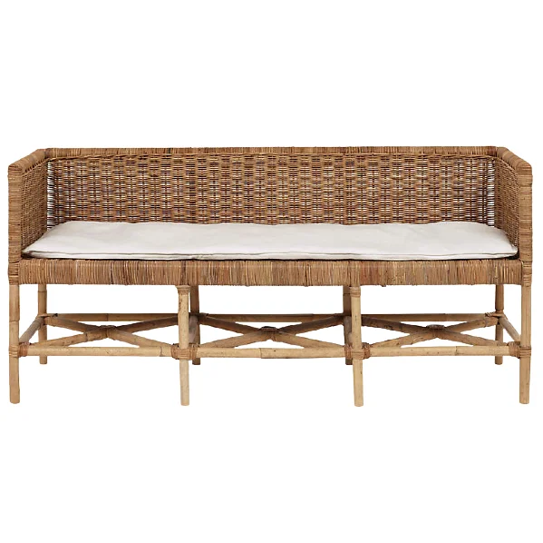 Viet Nam Factory Popular Rattan Bench Sustainable Breathable Ratan Bench Chair Storage Waterproofing Bench