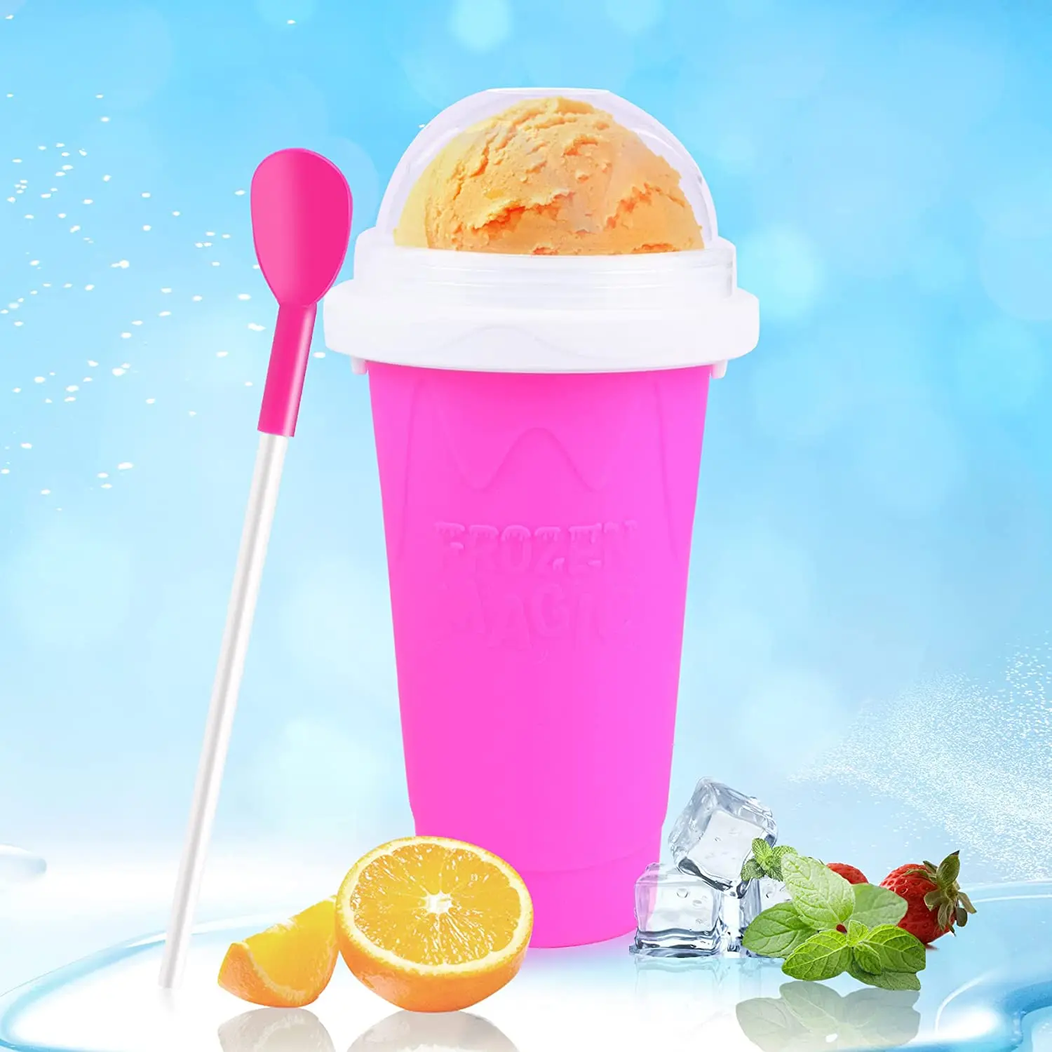 Frozen Magic Slushy Cup Four Color Food Grade Silicone Slushy Maker Cup ...