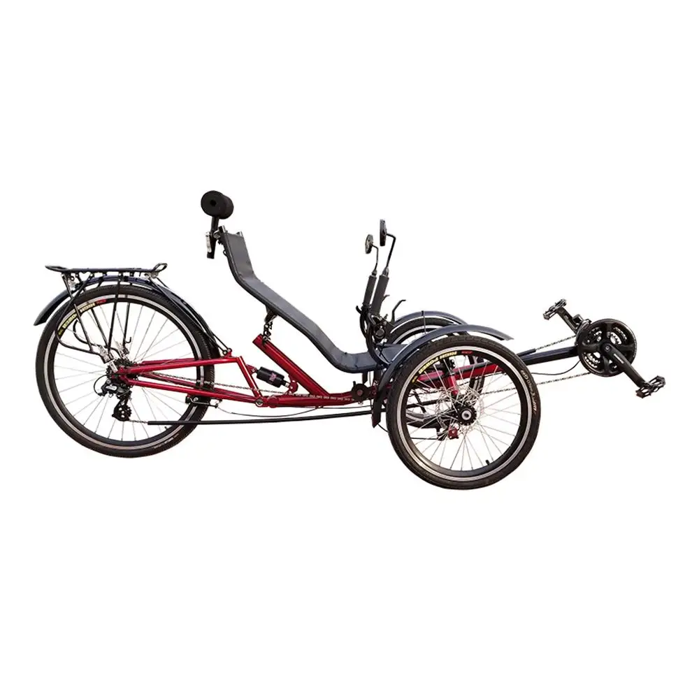 2025 Adult Recumbent Tricycle with Rear Suspension Disc Brake