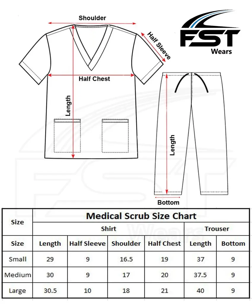 Bulk Custom Hospital Nursing Uniform Scrubs Suit Unisex Nursing Scrub