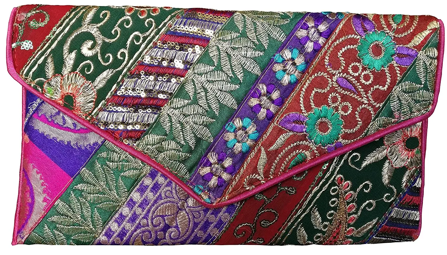 Pochette de soirée vintage ethnique tribal indien bohème sac à main pour  dames Zari travail sac à bandoulière mode florale