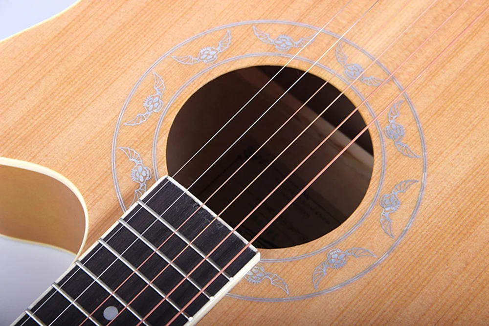 Made in China Tree Root 39 Inch Cutaway Beginner Basswood Spruce Rosewood 6 Strings Matte Acoustic Guitar Ukulele With Bag Capo