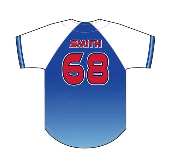 Custom Baseball Jersey Full Sublimated Team Name/Numbers Breathable Soft V-Neck Button Down Uniforms