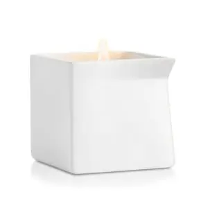 Massage Oil Square White Ceramic Candle Jar With Spout