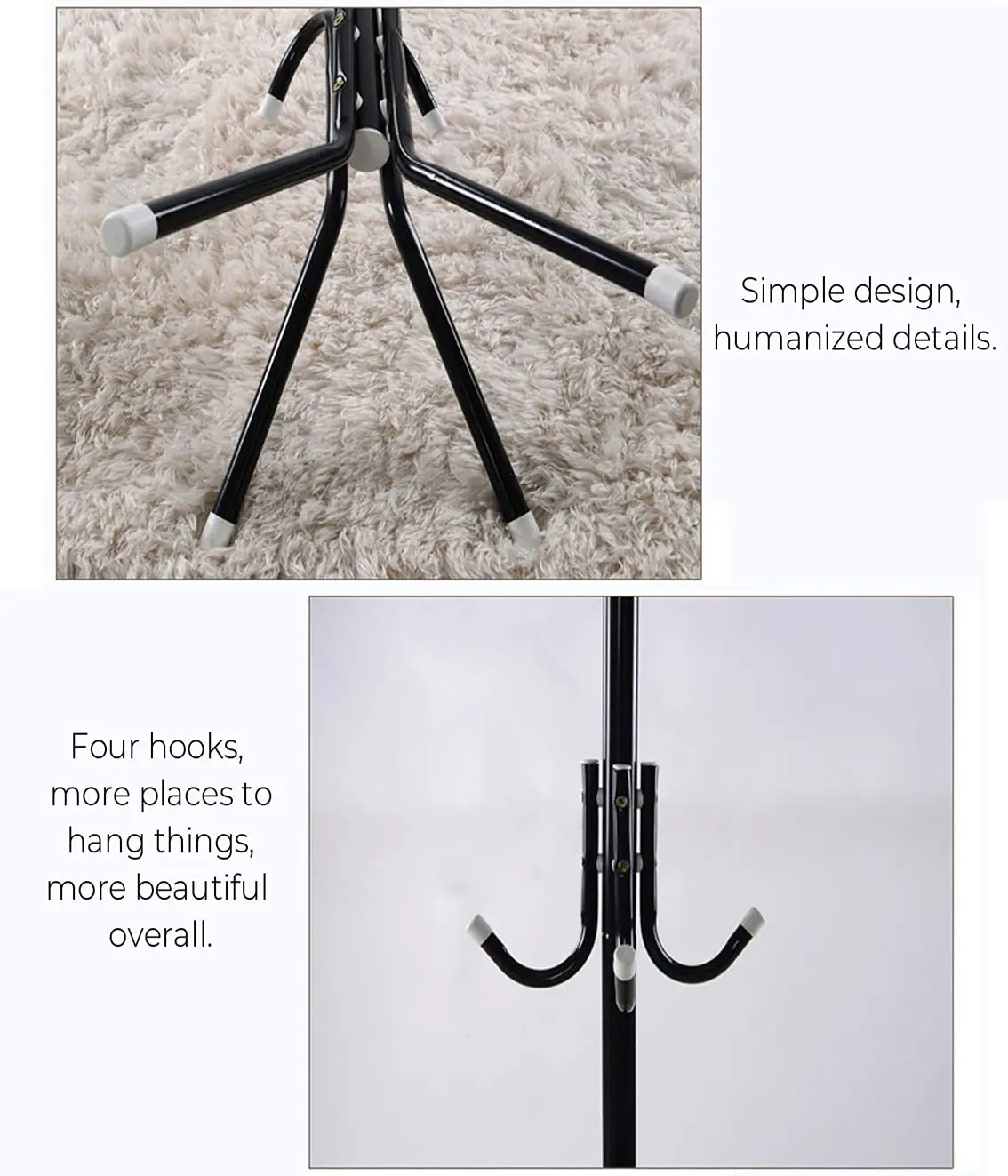 Coat Rack with 12 Hooks 5.6ft Clothes Metal Hanger Easy Assembly Hat Free Standing Stand for