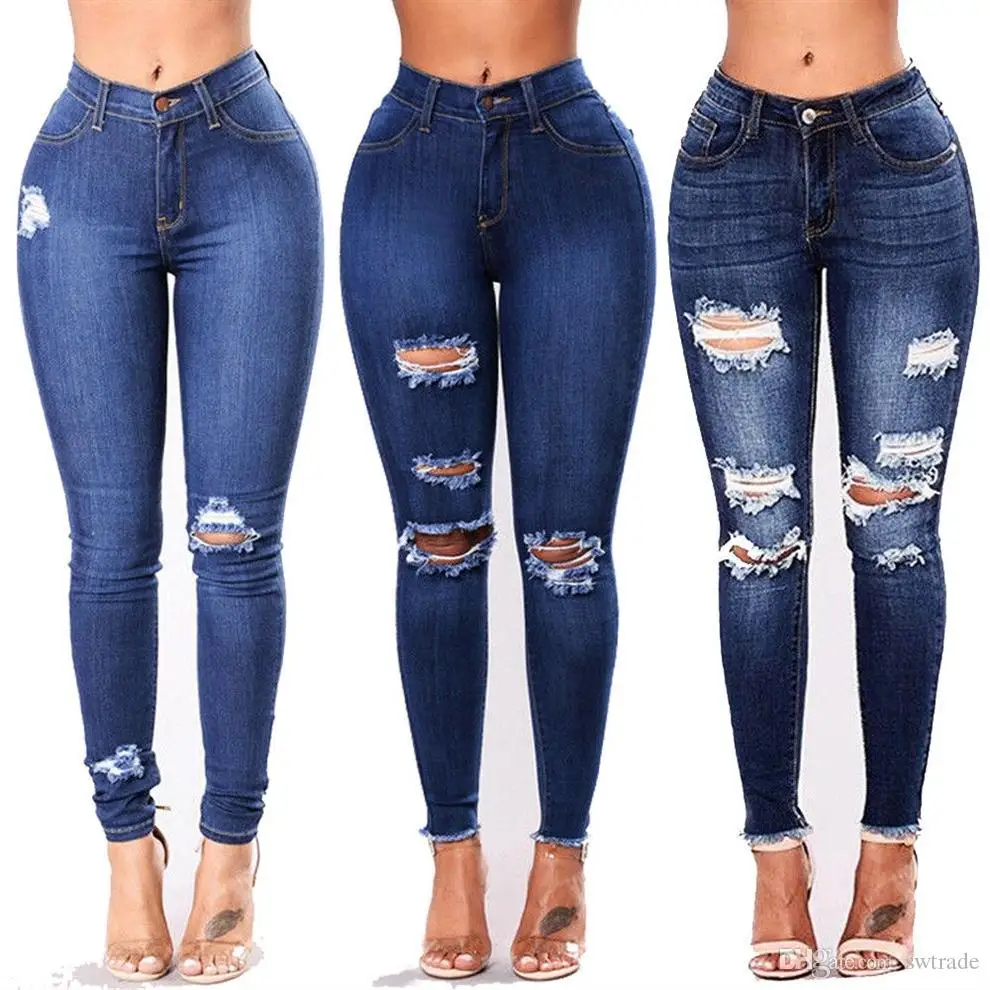 Ripped Slim Stretch Denim,Denim Jeans 