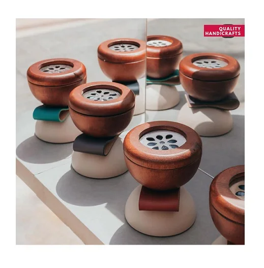 Creative Design Wooden Incense Burner Bakhoor Burner Wood Arabic Censer ...