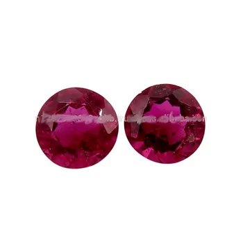 Exporter Of Round Pink Tourmaline Pair Of 2 Pieces Top Quality Natural Round Brilliant Cut Gemstone