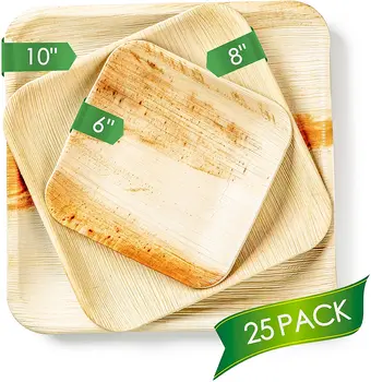 Palm Leaf Disposable Plates -100% Biodegradable & Natural Bamboo Plates ...