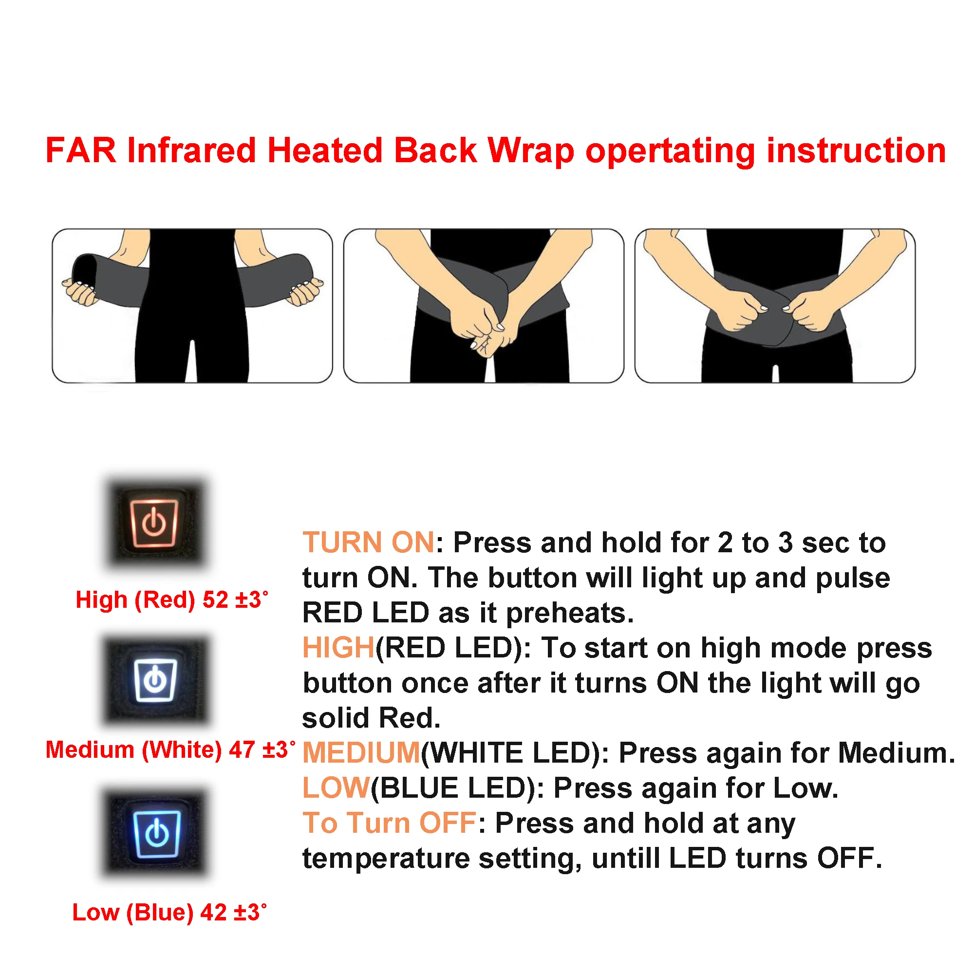 Rechargeable Infrared Heat Therapy Back Wrap