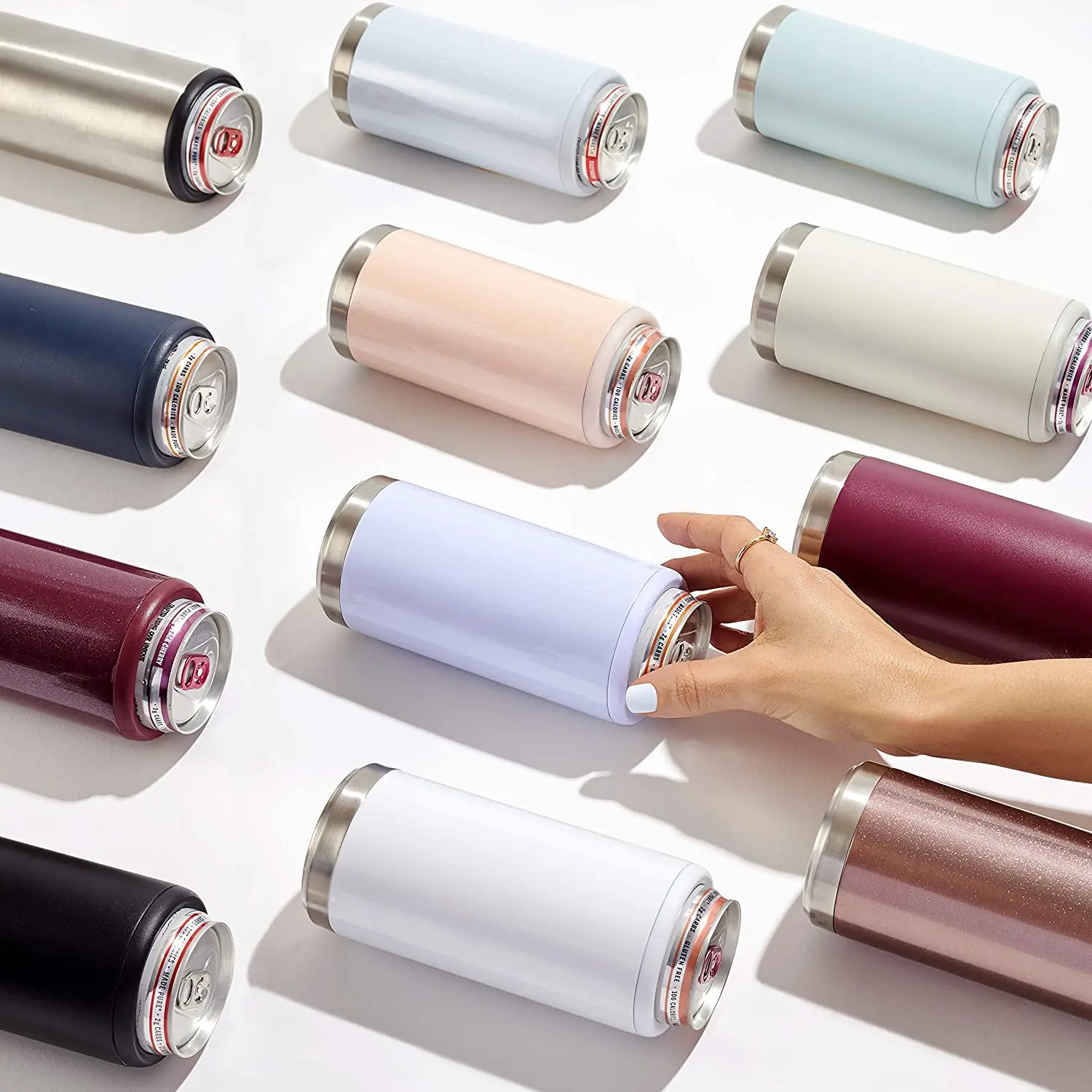 Персонализированный охладитель банок из нержавеющей стали 12 унций тонкий с двойными стенками Изолированный Вакуумный