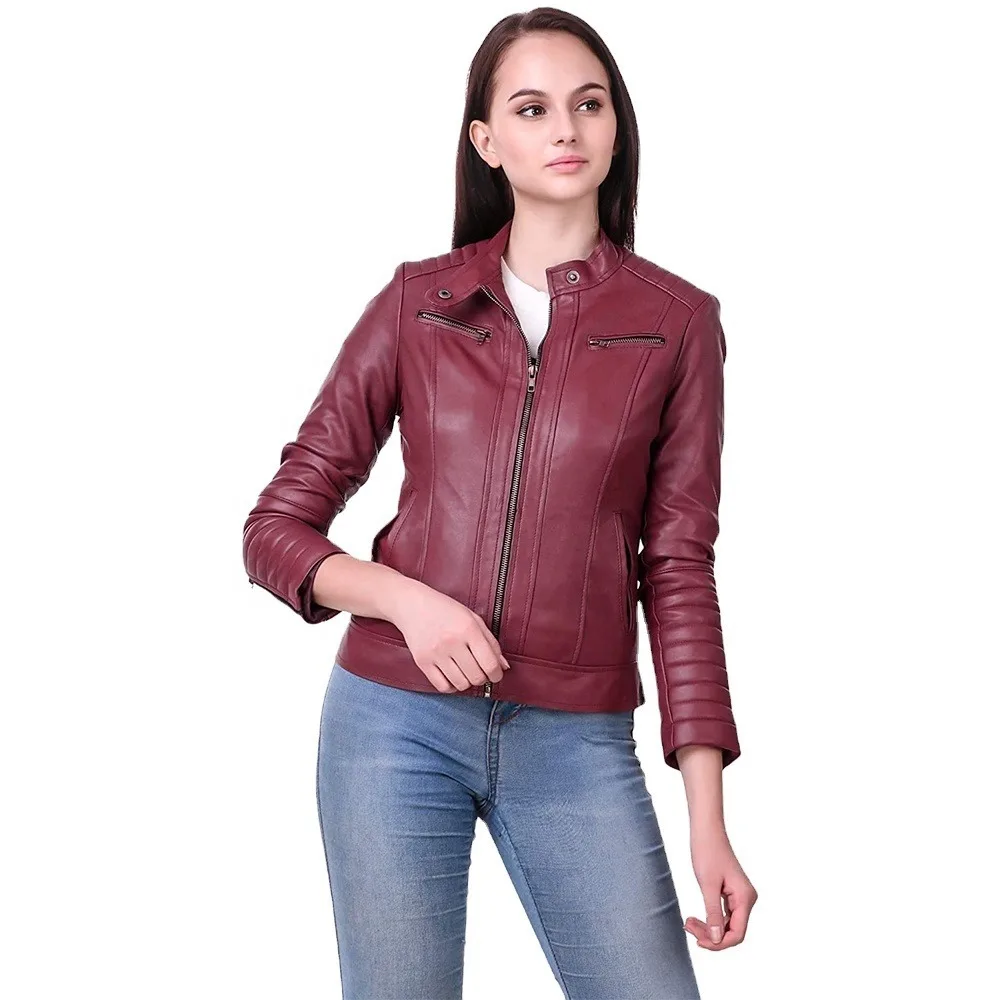 100% Genuine Leather Jacket Green Leather Fashion Jackets New Women's ...