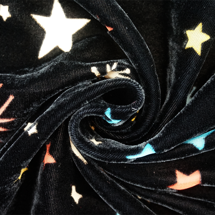 Высококлассная сеть, популярная Золотая бронзовая технология, бархатная ткань со звездами для платья