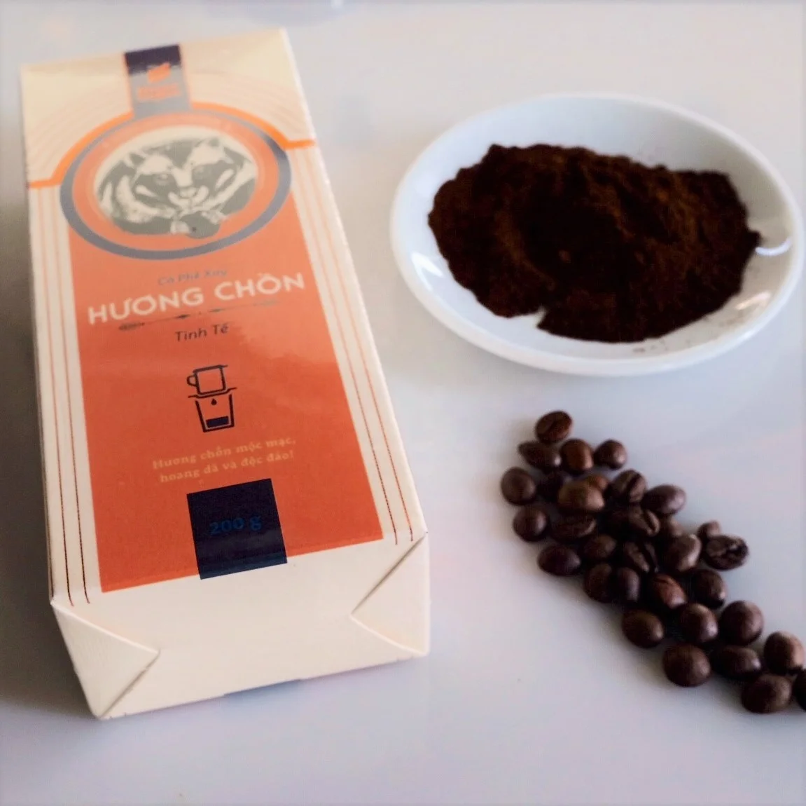 HuongChon洗練された挽いたコーヒー200g/箱貯蔵寿命24ヶ月