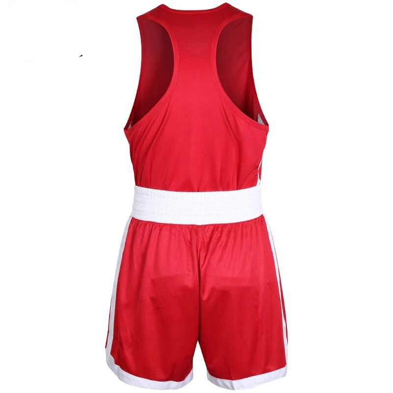 Adult & Kids Boxing Uniform Custom Martial Arts Wear Boxing Uniform Tank Top With Shorts In Red White Color Boxing Uniform