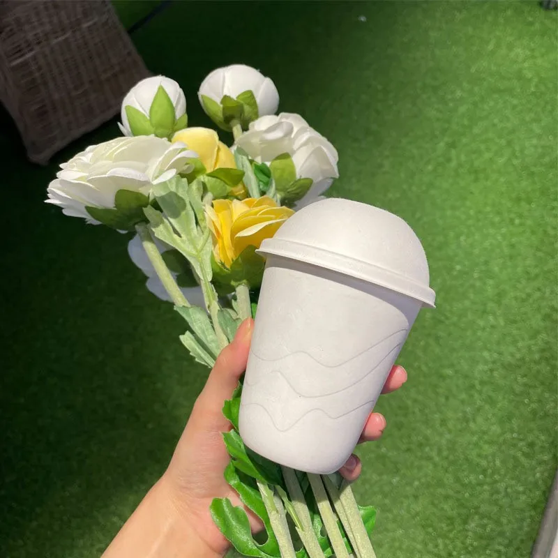 Coffee Making Eco Friendly Cup Waterproof Caffee Flat Emboss Logo Disposable Drinking Cups Lid Straw
