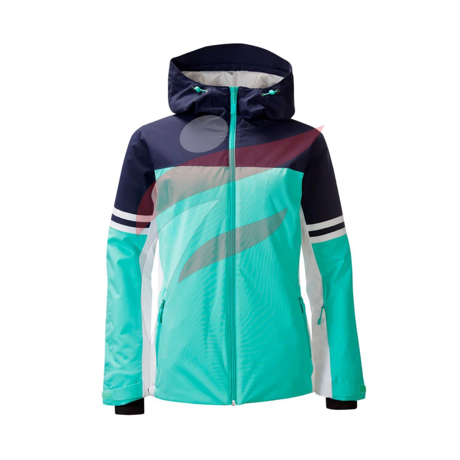 contrast bright color digital printing ski jacket overall one