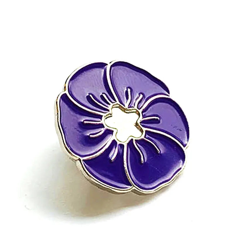 K.N.A.C. エナメル製バッジ メーカー記念日ギフトカスタムソフトエナメル赤い花ポピーピンバッジ