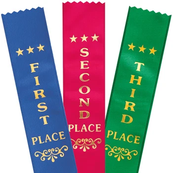 wholesale 1st first second third 4th award ribbons custom 2"*8" sports place ribbon z01 z02 blue red green white school swimming