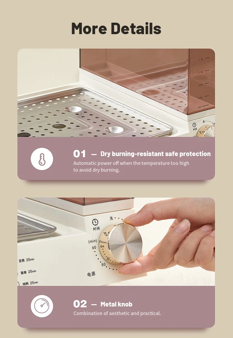 Fast Simultaneous Cooking Stackable Baskets Commercial Food Steamer Cooker Machine Food Steamers