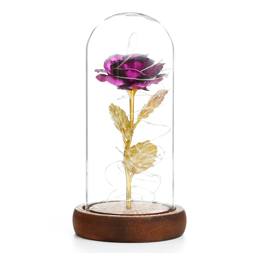 Blh 21 New Beauty Beast Belle Led Gold Red Real Everlasting Flower Mothers Day Gift Box Forever Artificial Rose In Glass Dome Buy Flower Rose Gift Decorative Flowers Product On Alibaba Com