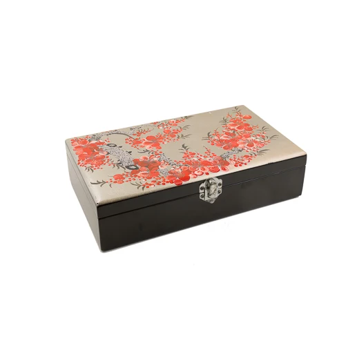 
handicrafts lacquer wooden jewelry packaging box with custom logo wholesale 