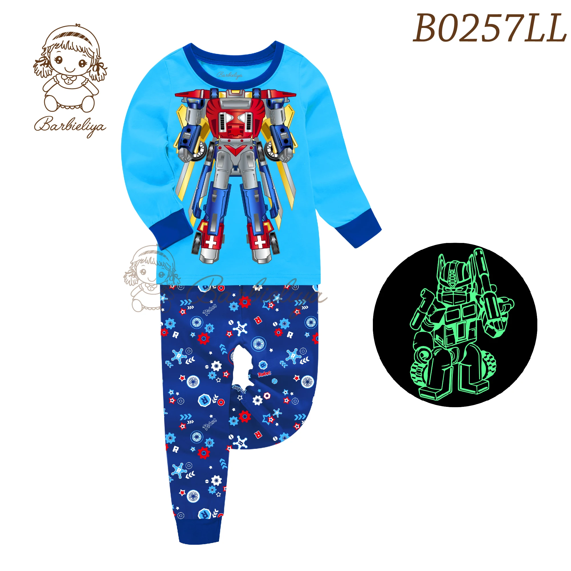 Пижама для девочек, пижама для мальчиков, светящаяся в темноте, единорог, детская длинная короткая Пижама