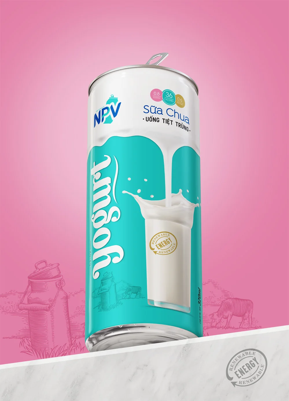 OEM частная марка бесплатный образец йогуртного напитка 330 мл банка