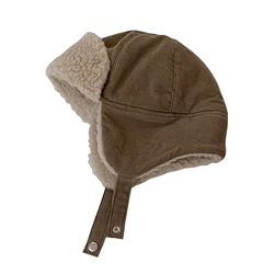 Детская Вельветовая меховая шапка-ушанка DE MARVI для мальчиков и девочек детская зимняя Русская Шапка от производителя оптовая продажа Сделано в