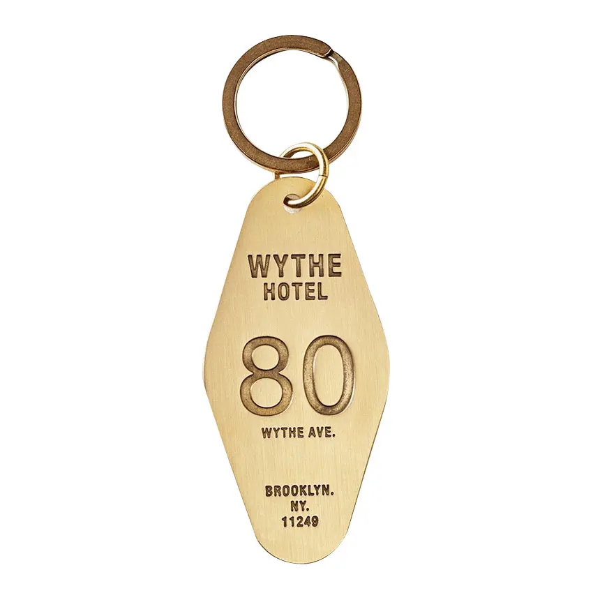Manufacturer Custom Engraved Number Antique Brass Keychain
