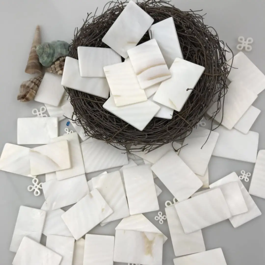 Полированный естественный белый из перламутровых раковин резки пустые части для украшения мебели