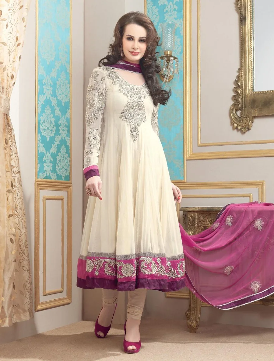 Pakistani Indian Anarkali Pishwas Dress Churidar Pajama Frock Style Pishwaz