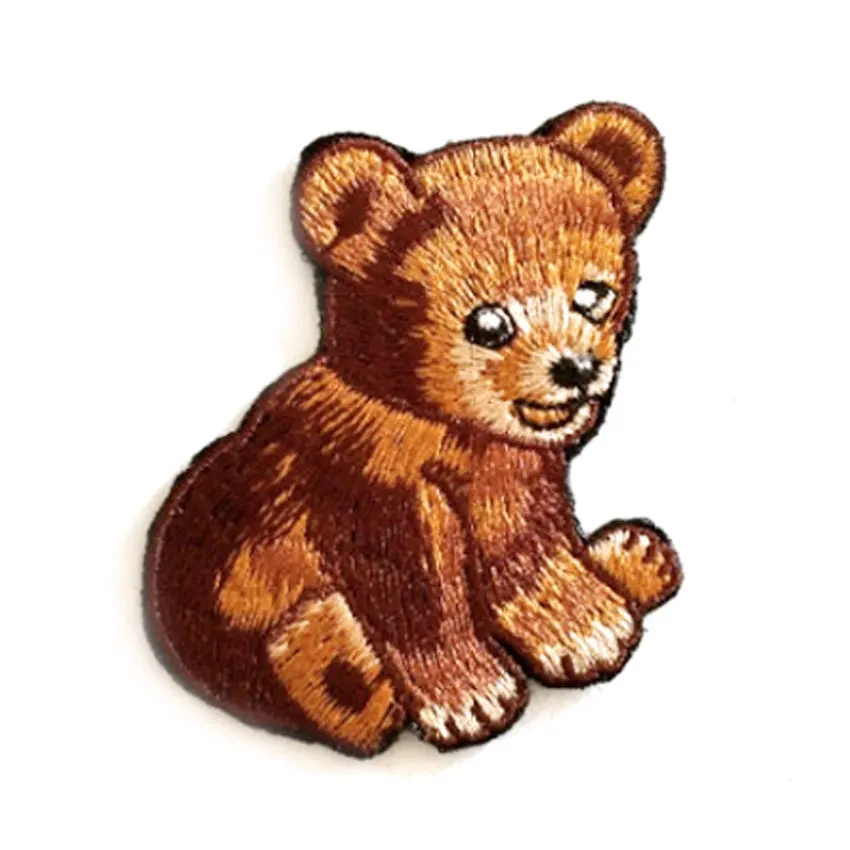 Toppa Ricamata Personalizzata da Cucire o Applicare con Ferro da Stiro, Design Orsetto Cartone Animato per Bambini