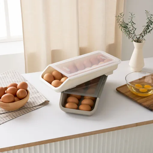 10 Grids Egg Storage Holder Refrigerator Non-slip Egg Storage Box Egg Keep  Fresh Tray Kitchen Egg Storage Airtight Container