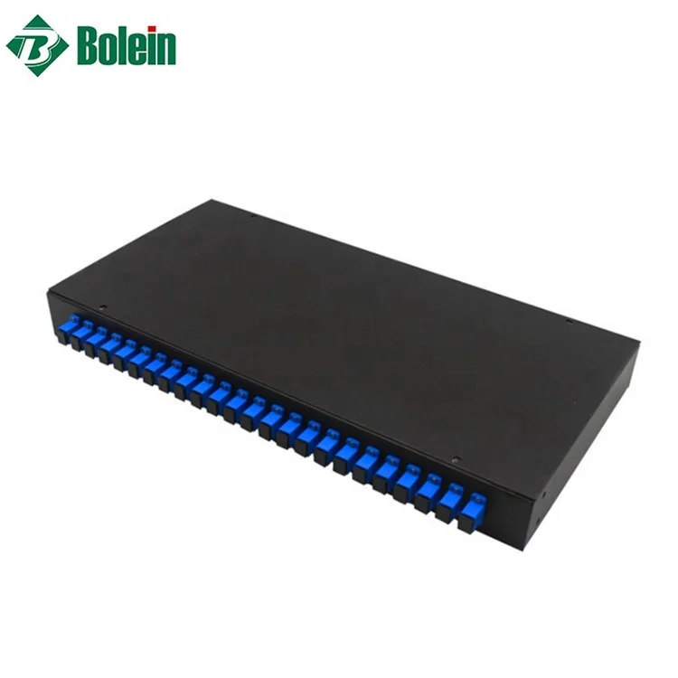 Bolein Fixed Simplex SC UPC 1U 24 Ports Fiber Optic Patch Panel 19 Inches Standard Installation for ODF Network Cabinet