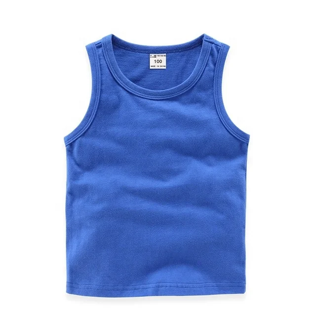 JL1120G OEM Blank White tank Top Cotton Girls Vest Candy Kids Camisole Tops Summer Baby Singlet Kids Tank Top